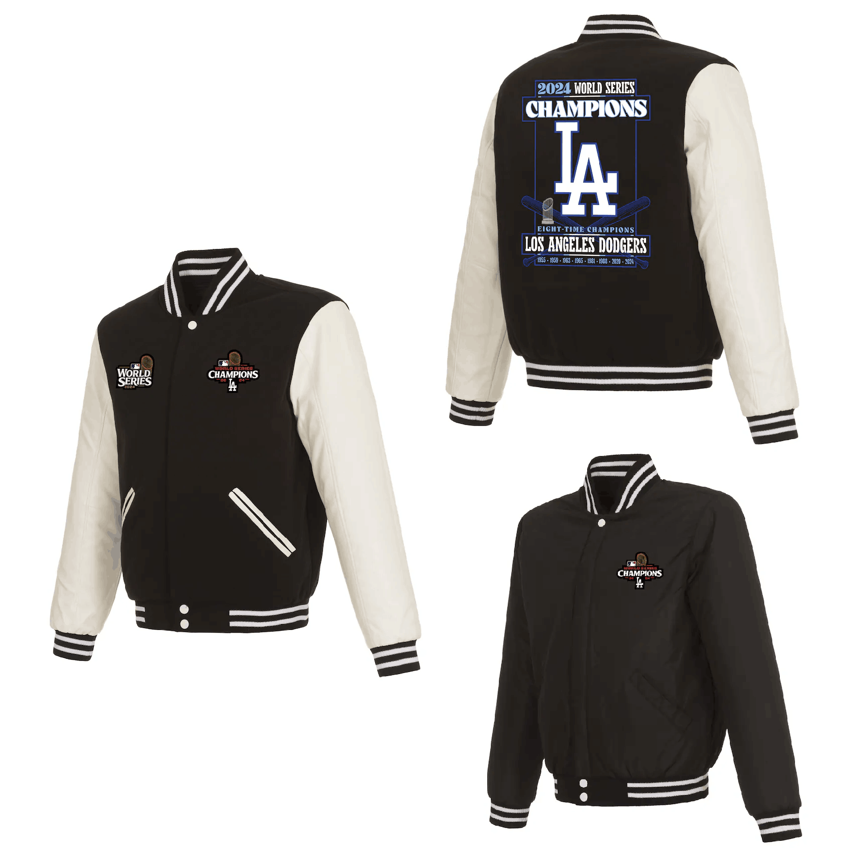 Men Los Angeles Dodgers #5 Freeman 2024 MLB World Series Champions black Jacket style 7->mlb jacket->Sports Accessory